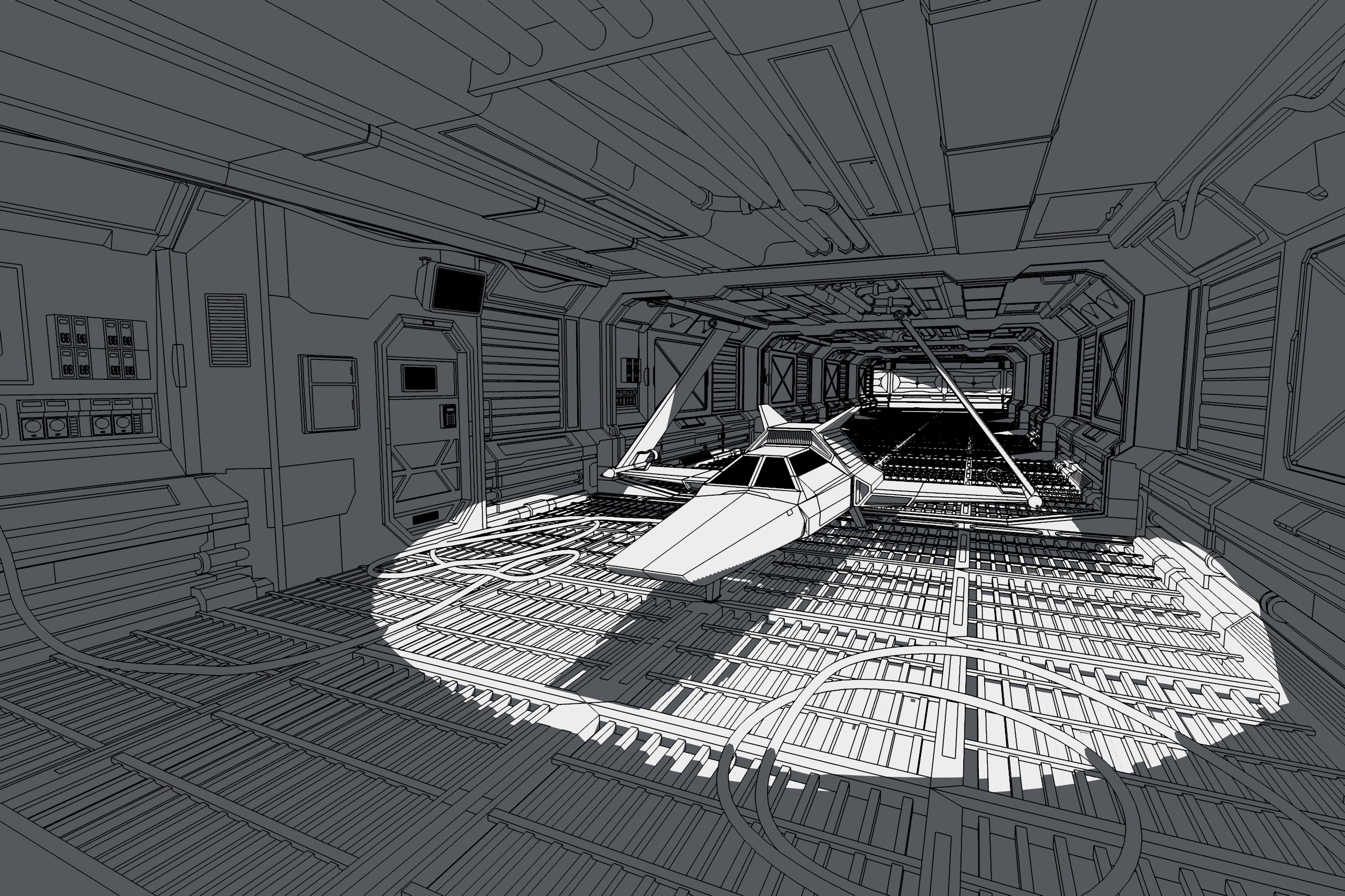 Spaceship scene, view 1